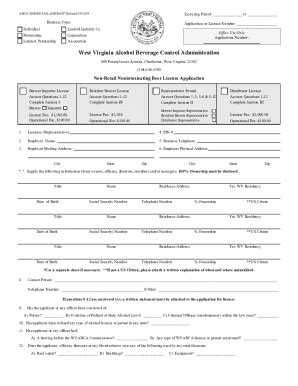 Fillable Online Abca Wv Licensing Period To Fax Email Print Pdffiller