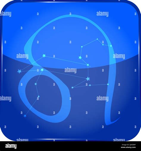 12 Constellation Blue Icons Vector Illustration Leo Stock Vector