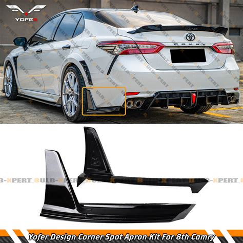 For 2018 2024 Toyota Camry Se Xse Yofer Gloss Black Rear Bumper Side Apron Spats Ebay