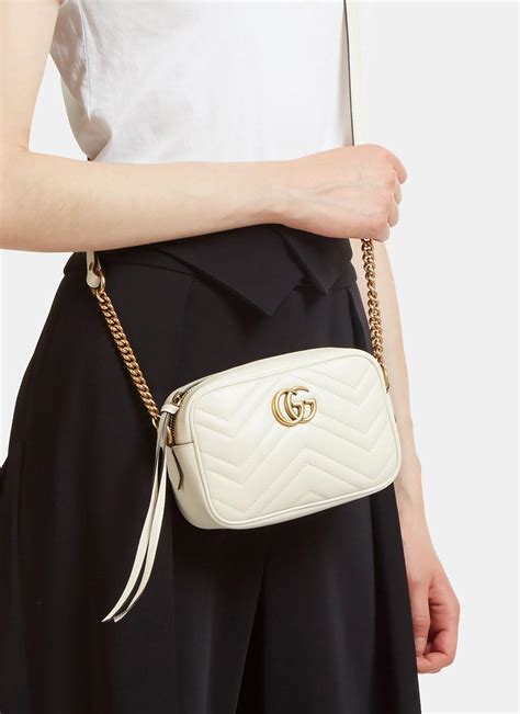 Lyst Gucci Gg Marmont Matelassé Mini Bag In Ivory in White