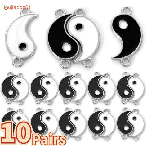 Pairs Creative Tai Chi Yinyang Double Hang Pendants Unisex Couples