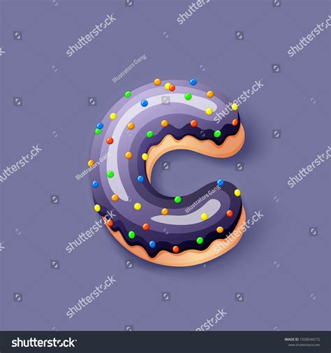 Donut Icing Dark Upper Latters C Stock Vector Royalty Free 1928544272