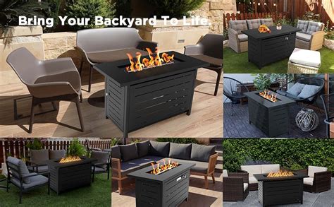 Ciays Inch Gas Fire Pit Table Btu Propane Pits For Outside