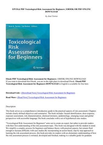 Download Toxicological Risk Assessment for Beginners - José Torres by ...