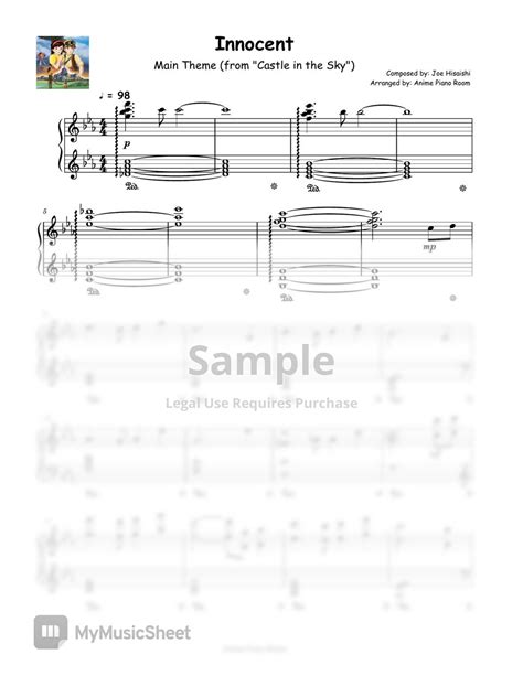 Hisaishi Joe Castle In The Sky Innocent Main Theme Sheets By