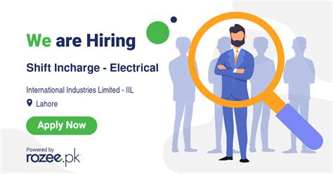 Shift Incharge Electrical Job Lahore International Industries