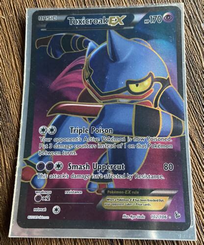 Toxicroak EX 102 106 Full Art Ultra Rare XY Flashfire Pokemon Card