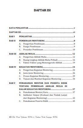 Buku Pembinaan Akhlak Mulia Siswa Dalam Kegiatan Mentoring