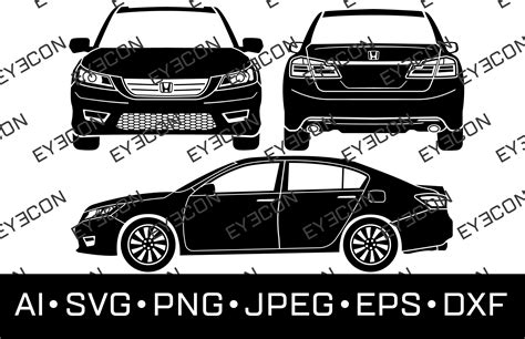 Honda Accord Sport Car Vector Cricut Silhouette File Ai Svg Dxf Pdf Eps