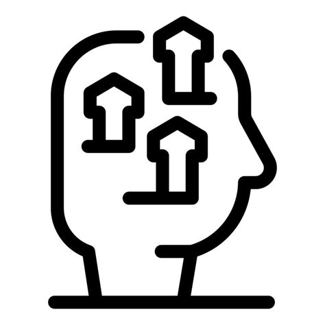 Human Head Silhouette With Growing Arrows Representing Business Growth