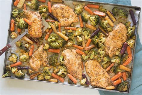 Sheet Pan Chicken With Broccoli And Carrots