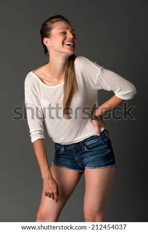 Pretty Eastern European Blonde Long Sleeved Stock Photo