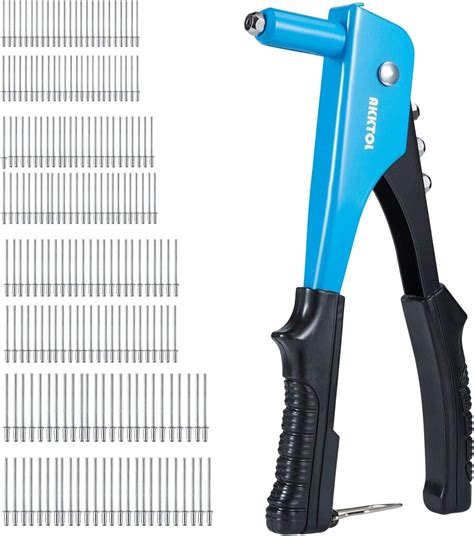 Buy Rivet Gun With 200 Pcs Rivets Single Hand Manual Riveter Rivet Tool Kit With 4