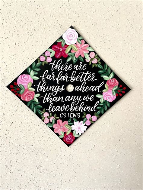 Floral Graduation Cap Topper Grad Cap Design Custom Handpainted