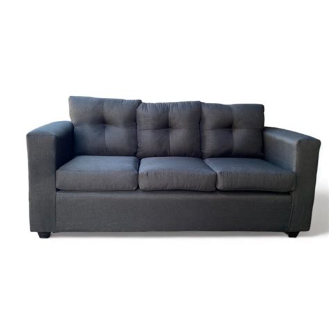 Ripley SOFA 3 CUERPOS BILBAO TELA GRIS OSCURO