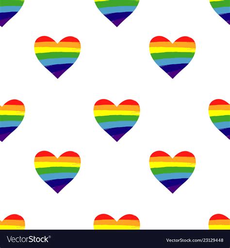 Heart Shape Painted With Gay Pride Flag Colors Vector Image