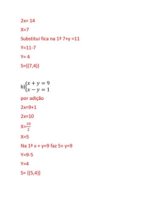 Sistema De Equação Do 1º Grau Com Duas Variáveis Método Da Adição
