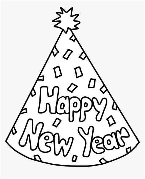 Clip Art New Years Hat Clip Art - Happy New Year Hat Coloring Pages, HD ...