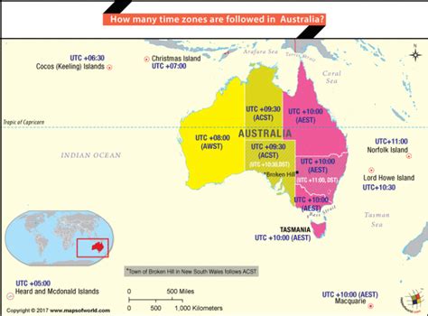 Australia Time Zone Map With Cities - United States Map