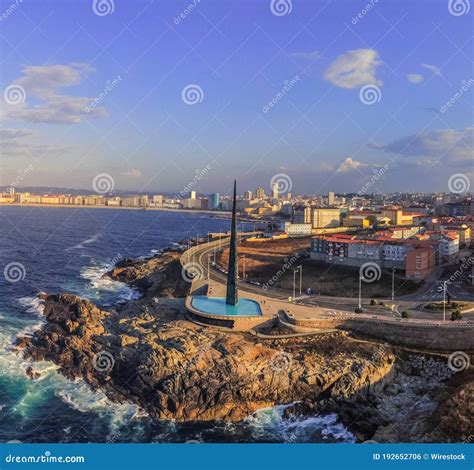 La Coruna Aerial View In Coastal City Galicia Spain Stock Photo