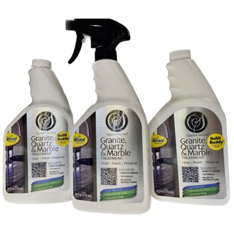 Granite Quartz And Marble Treatment Refill Value Pack 24oz Supreme Surface Cleaners