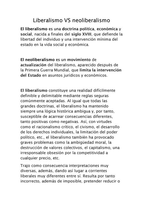 Liberalismo VS Neoliberalismo By Marina Fernandez Carrasco Issuu