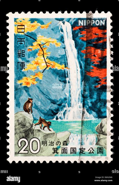 Postage Stamp From Japan Depicting Minoo Falls Meiji Forests Quasi