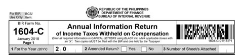 What Is Bir Form 1604 C Hurey