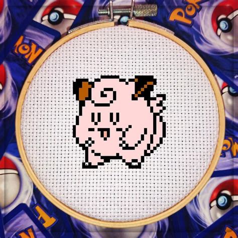 Pok Mon Clefairy Bit Pixel Cross Stitch Pattern Pdf Etsy Uk