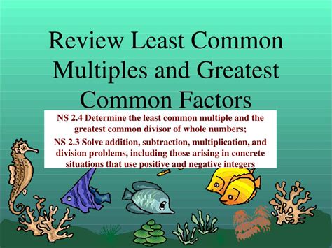 Ppt Review Least Common Multiples And Greatest Common Factors