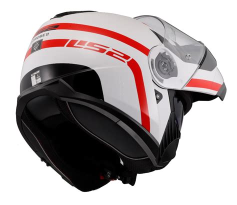 Ls Ff Strobe Ii Flip Up Motorcycle Crash Helmet Scooter Autox White