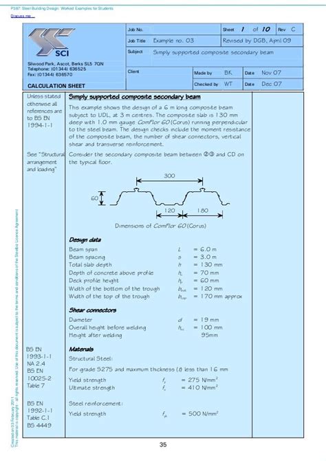 Steel building design worked example