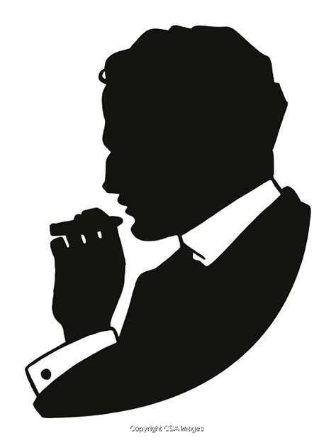 Silhouette Of A Man Smoking A Cigar Csa Images