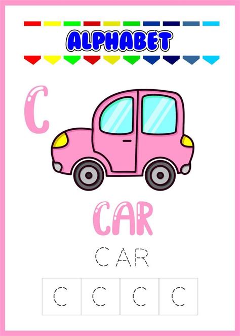 Alphabet Letter C With Car 7960298 Vector Art At Vecteezy