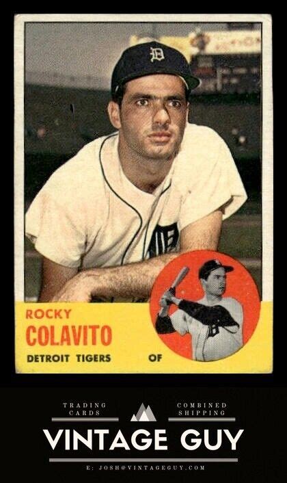 Topps Rocky Colavito Vintage Detroit Tigers Baseball Card Ebay