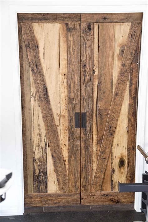 Rough Grey Smooth Brown Tobacco Barn Sliding Barn Doors