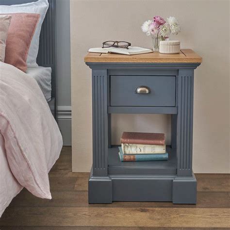 Highgate Blue Bedside Cabinet Oak Furnitureland Painted Bedside