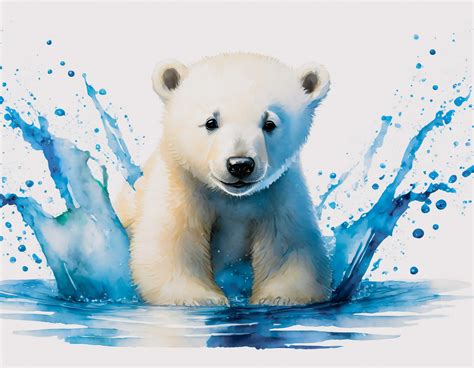 Polar Bear Watercolor Painting Free Stock Photo Public Domain Pictures