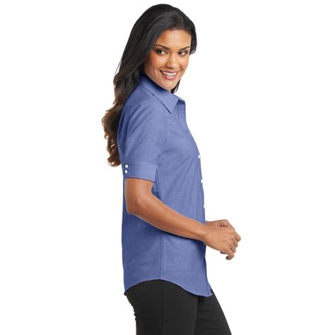 Port Authority L659 Ladies Short Sleeve Superpro Oxford Shirt Navy