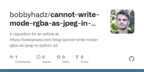 Github Bobbyhadz Cannot Write Mode Rgba As Jpeg In Python Pil A