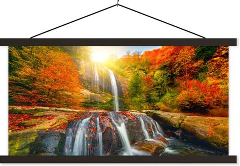 Posterhanger Incl Poster Schoolplaat Waterval Natuur Herfst