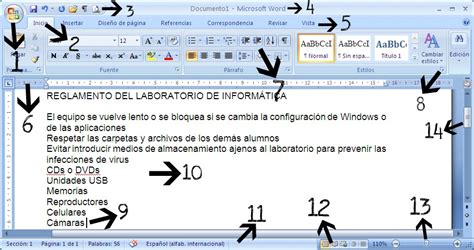 Informatica I Principales Elementos De Microsoft Word