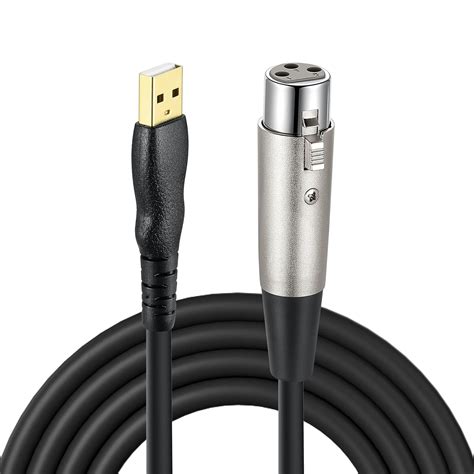 XLR to USB Cable, EBXYA 10 ft USB to XLR Microphone Cable 3 Pin XLR ...