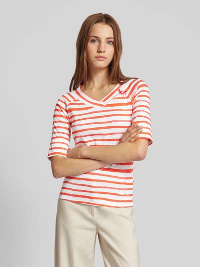 Marc Cain T Shirt Mit Streifenmuster Rot Online Kaufen