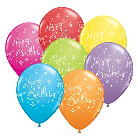 Happy Birthday Elegant Sparkles Helium Latex Balloon Printed Balloons