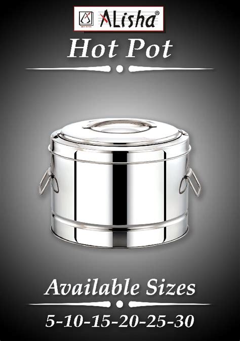 Alisha Stainless Steel Hot Pot For Hotel Capacity 5 Litre 30