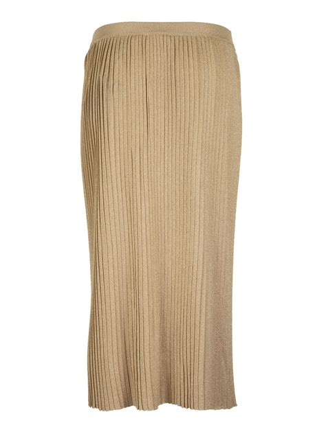 Knee Length Skirts Midi Elisabetta Franchi Pleated Skirt With High