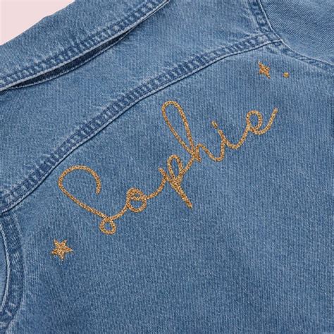 Personalised Gold Glitter Denim Jacket By My 1st Years