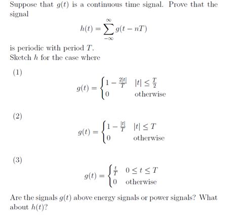 Solved Which of the following signals are periodic? For each | Chegg.com