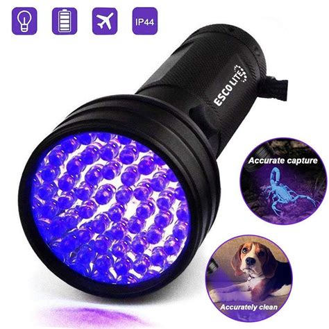 Black Light UV Flashlight ESCO LITE UV Lights 2018 Upgraded 51 LED